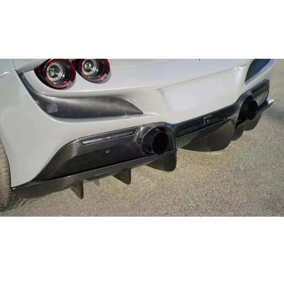 N Style Carbon Fiber Rear Diffuser for Ferrari F8 Tributo - Bull Boost Performance