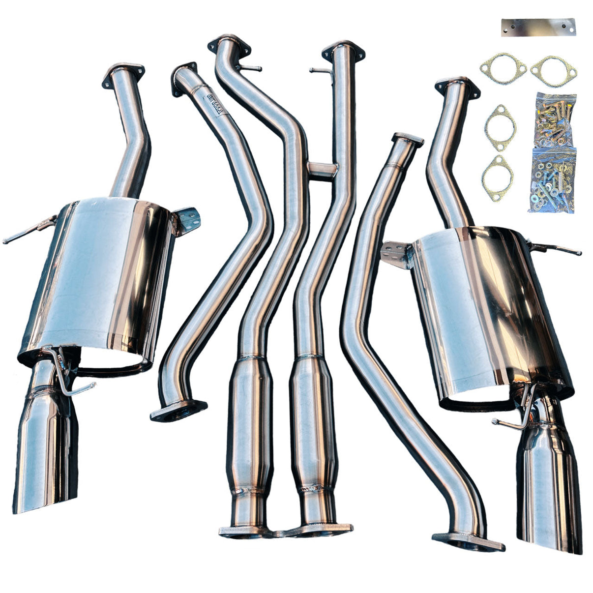 Stainless Full Catback Exhaust Muffler For BMW 335i E90 E92 07-10 N54 Polished - Bull Boost Performance