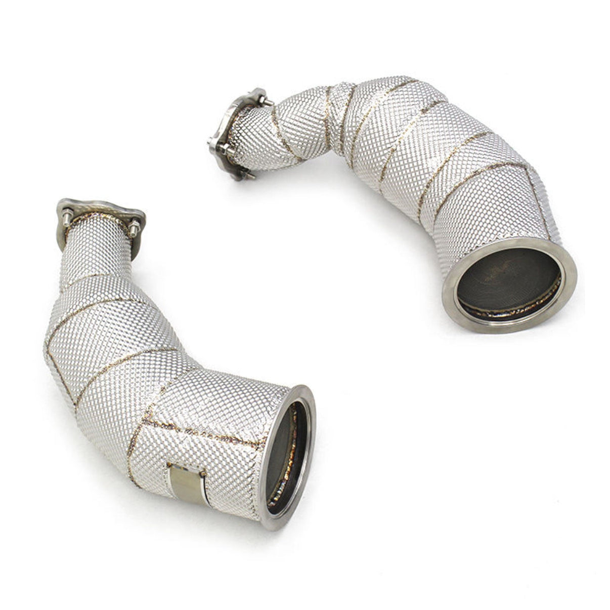 Catless High Flow 304 Stainless Exhaust Downpipe for Audi RS6 RS7 C8 4.0TT - Bull Boost Performance