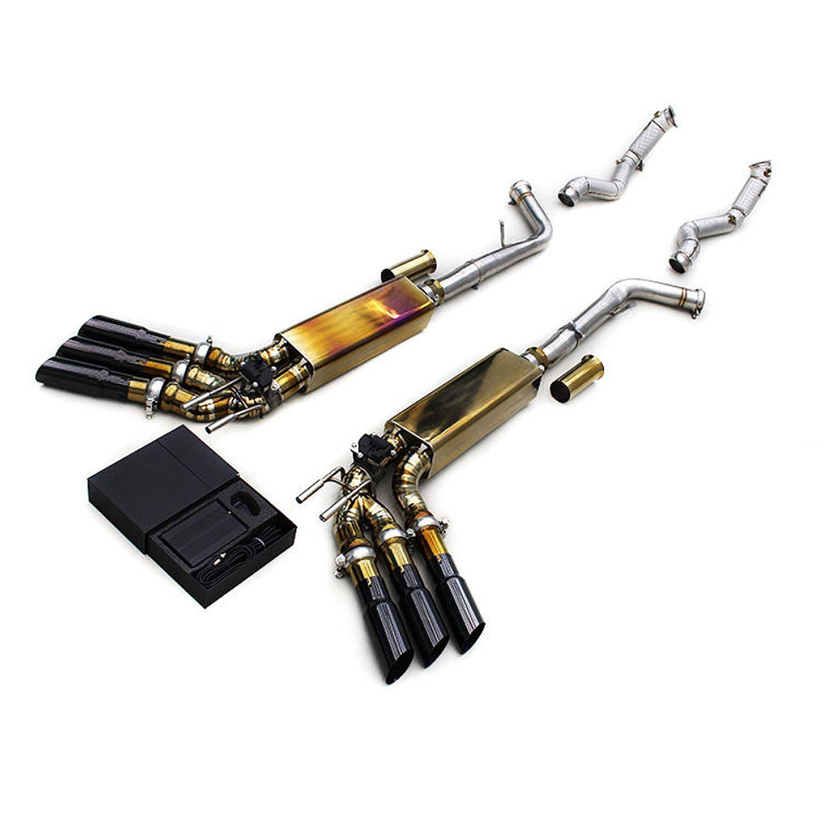Titanium Catback Exhaust System Downpipes for Mercedes Benz G500 G550 W463 - Bull Boost Performance