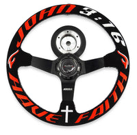 Have Faith Infiniti G35 G37 Suede 3"Deep Dish Steering Wheel + Quick Release Short Hub Adapter - Bull Boost Performance