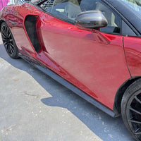 V2 Style Dry Carbon Fiber Side Skirt Door Extensions Set for McLaren GT - Bull Boost Performance