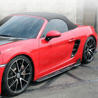 A S Style Carbon Fiber Side Skirts for Porsche Cayman 718 16-18 - Bull Boost Performance
