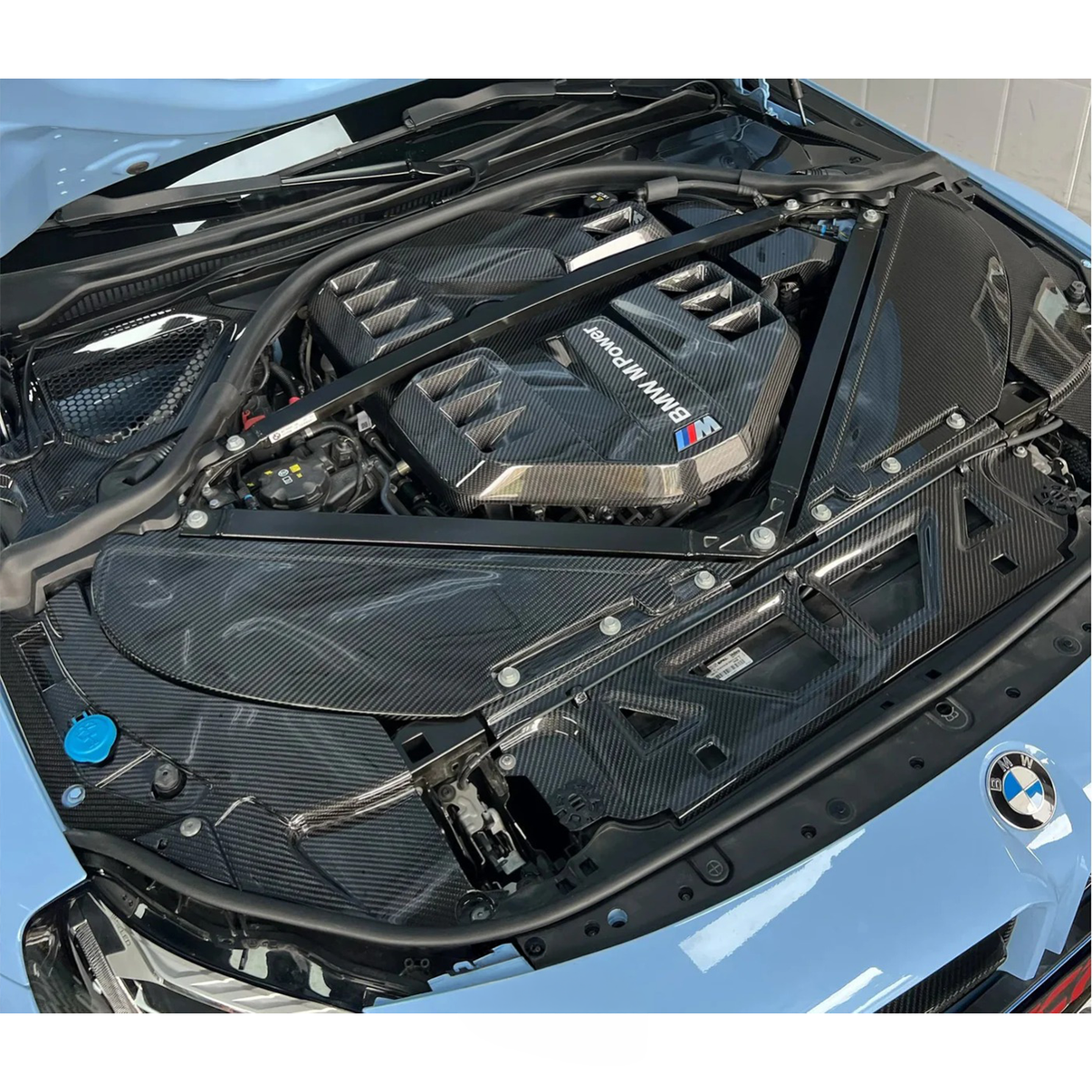 Dry Carbon Fiber Full Engine Bay Cover Kit for BMW G80 M3 G82 M4 - Bull Boost Performance