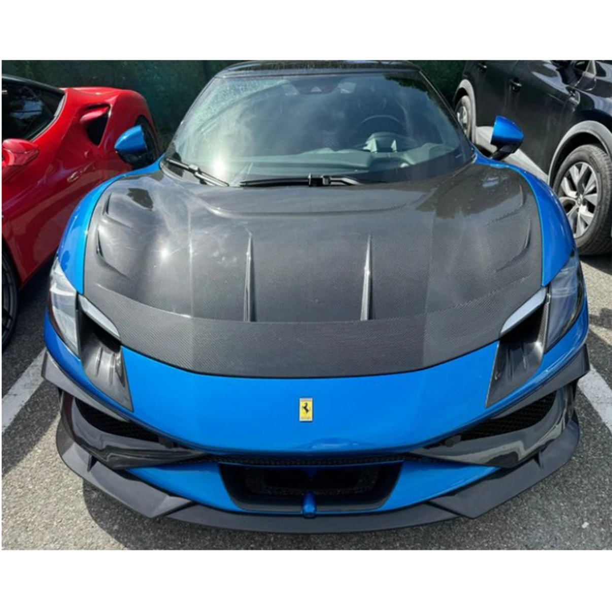 BA Style Carbon Fiber Hood Bonnet for Ferrari 296 GTB - Bull Boost Performance