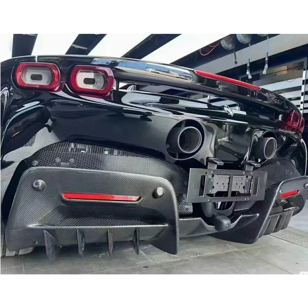 Carbon Fiber Rear Diffuser for Ferrari SF90 - Bull Boost Performance