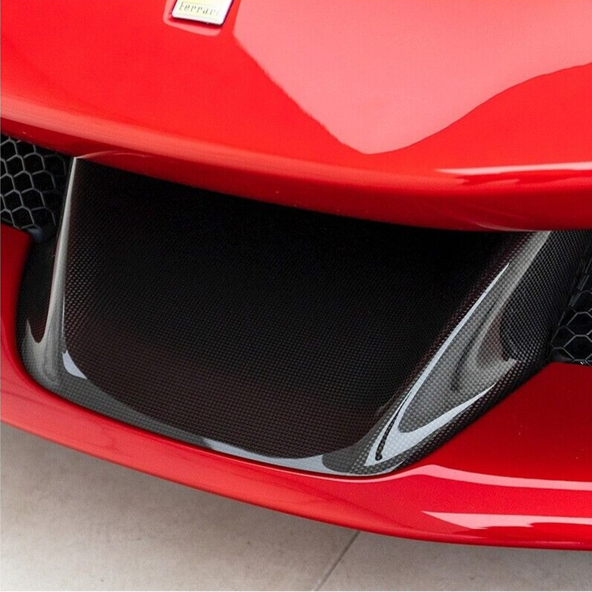 Carbon Fiber Lower Front Bumper Center Trim for Ferrari SF90 - Bull Boost Performance