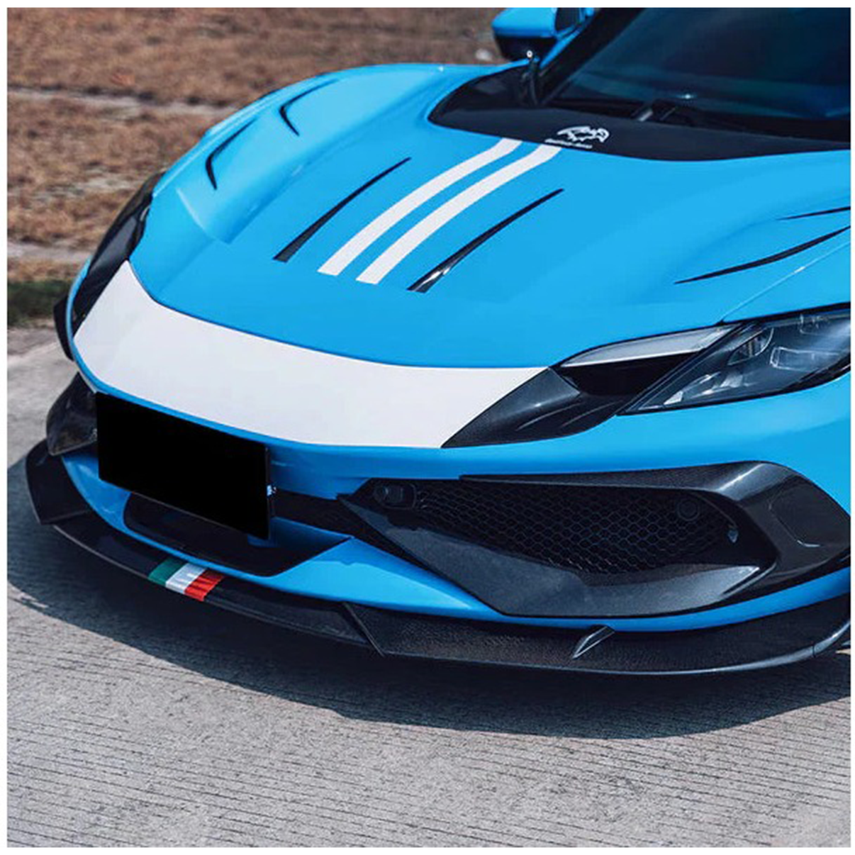 Dry Carbon Fiber Front Lip for Ferrari 296 GTB - Bull Boost Performance