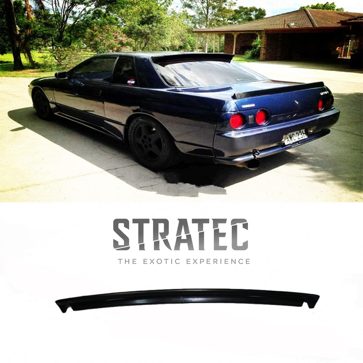 NI Style Glass Fiber Rear Ducktail Lip Spoiler for Nissan Skyline R32 GTS GTR - Bull Boost Performance
