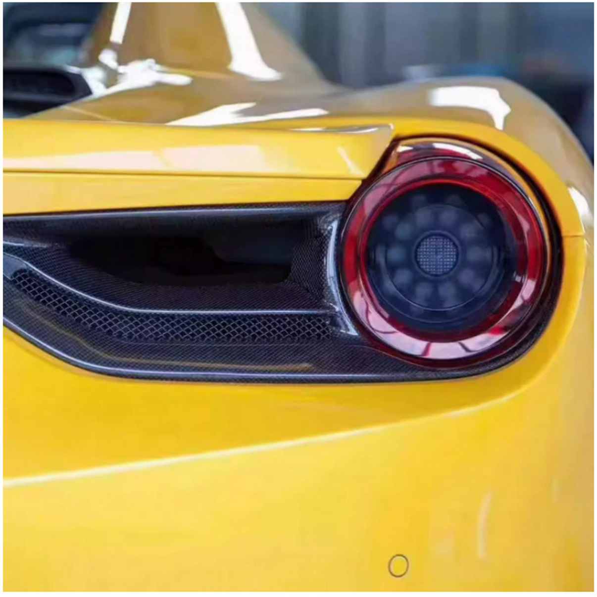C Style Carbon Fiber Rear Fog Tail Light Surround Cover for Ferrari 488 GTB / Spider - Bull Boost Performance