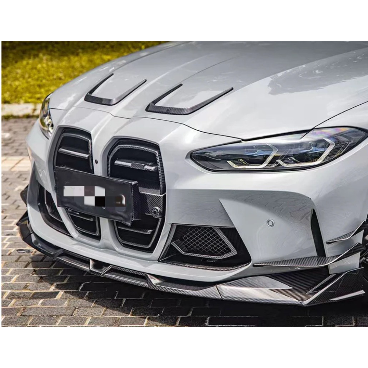 Carbon Fiber SQ Style Front Bumper Air Duct for BMW G80 G81 M3 - Bull Boost Performance