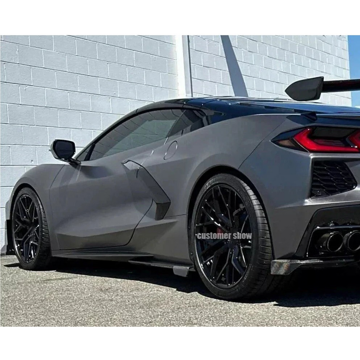 Dry Carbon Fiber Side Skirts Extension Panel for Chevrolet Corvette C8 - Bull Boost Performance