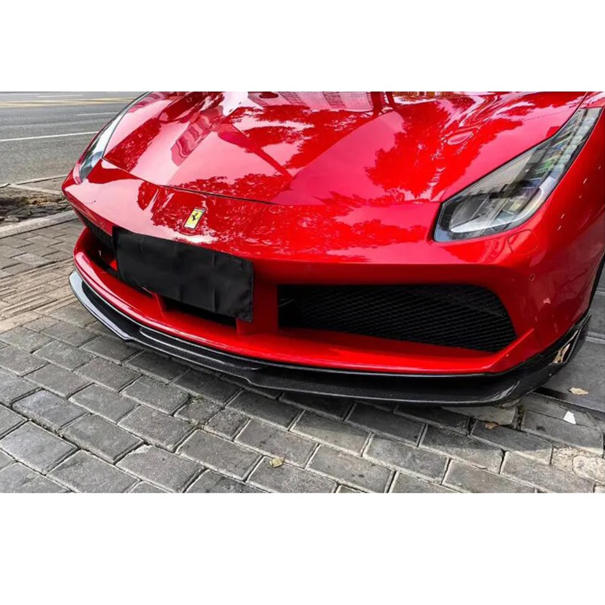 Carbon Fiber Front Bumper Splitter Lip for Ferrari 488 GTB - Bull Boost Performance