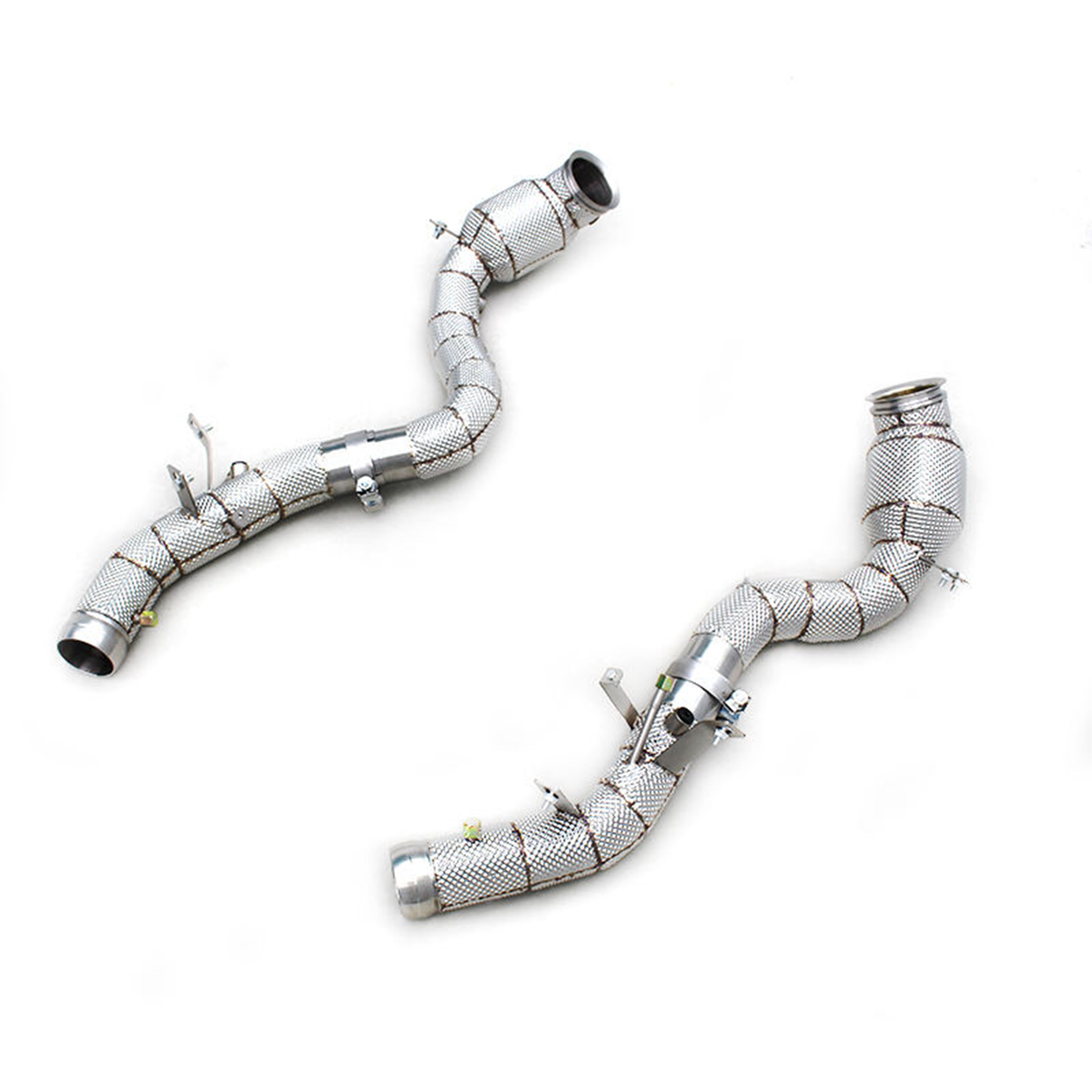 High‑Flow Downpipe with Heat Shield for Mercedes‑Benz E63 / E63S AMG W213 4.0TT - Bull Boost Performance