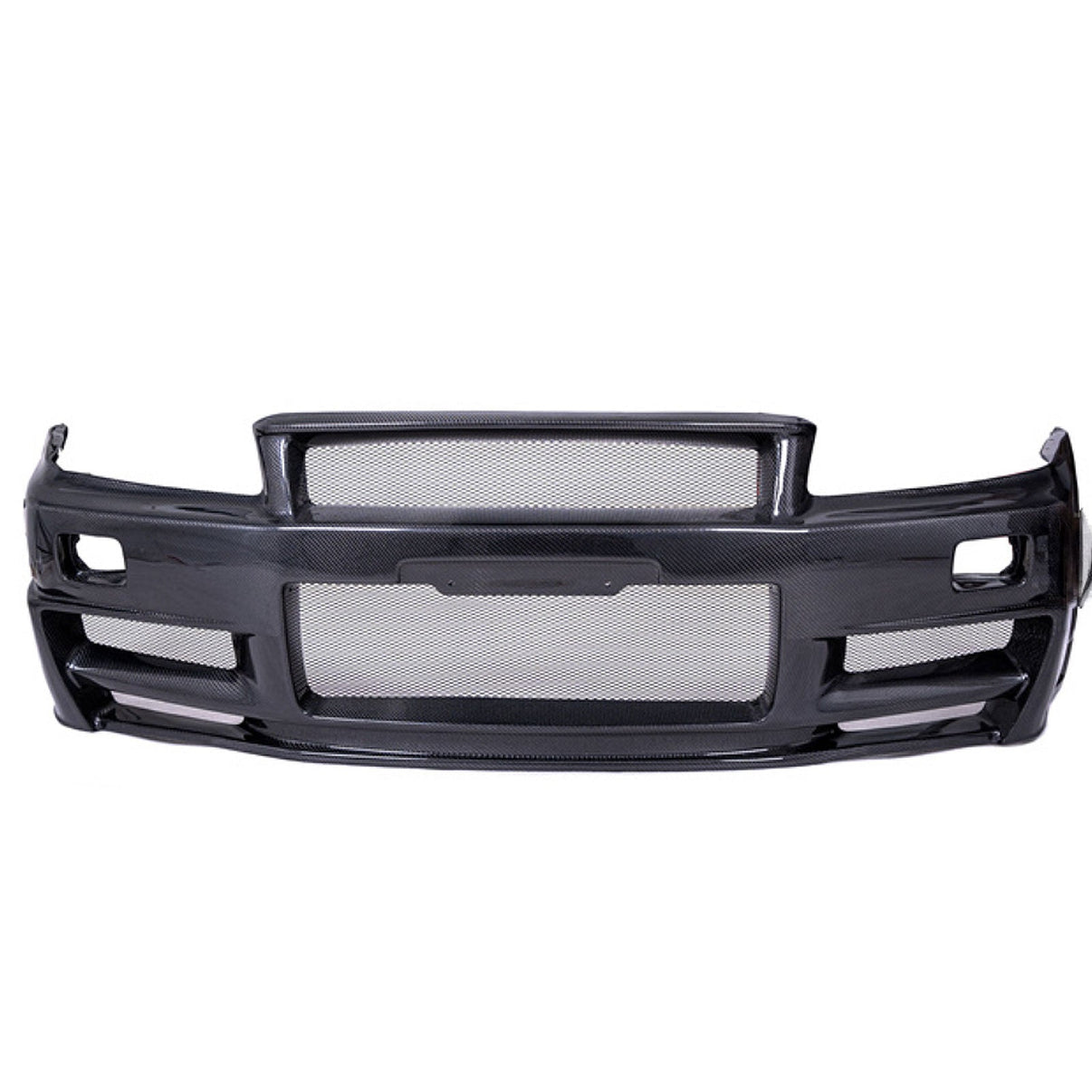 Dry Carbon Fiber Z Tune Style Front Bumper for Nissan Skyline R34 - Bull Boost Performance