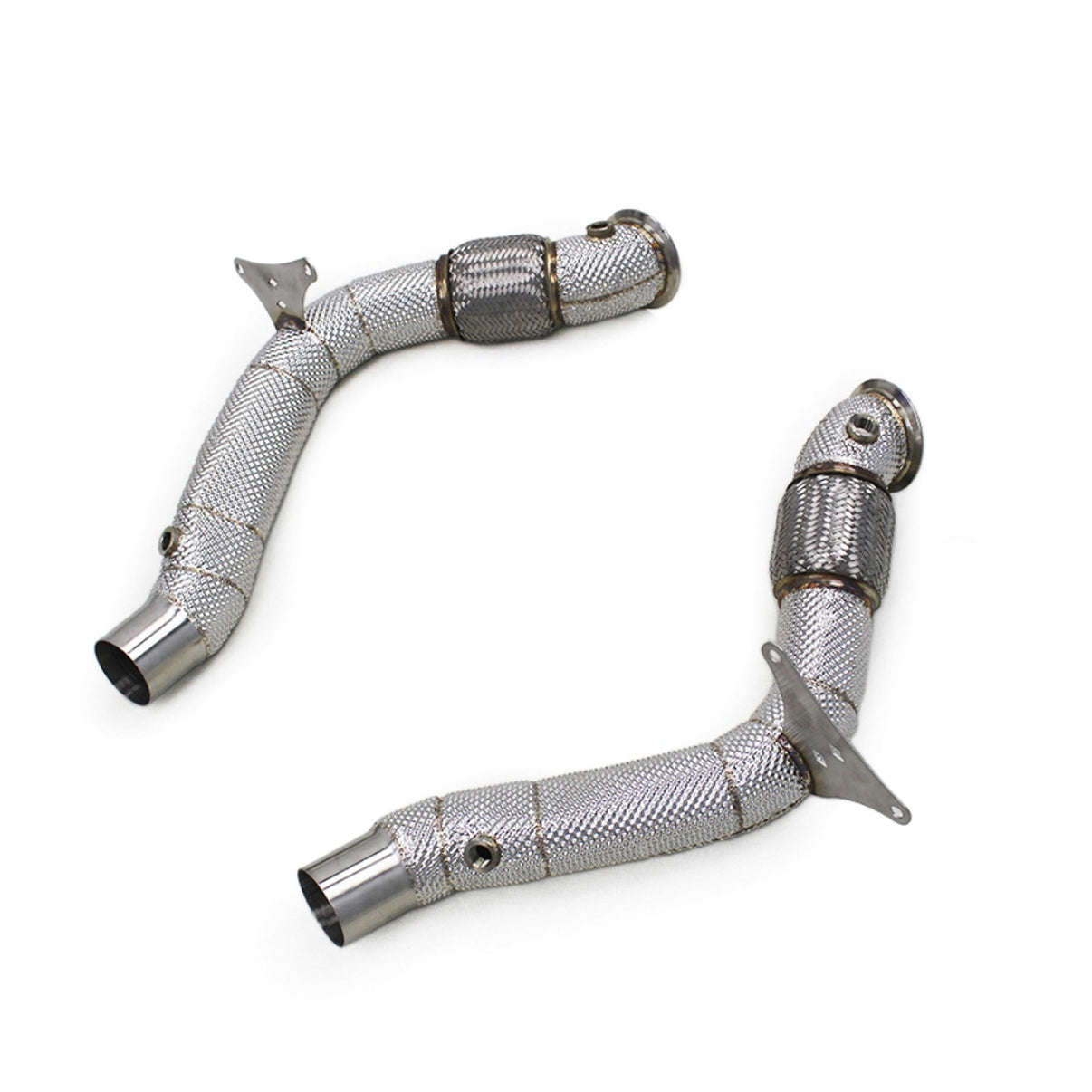 High Flow Exhaust Catless Downpipe Heatshield for Ferrari 488 3.9T V8 GTB Pista Spider - Bull Boost Performance