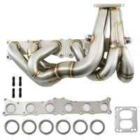 T3 T4 Single Turbo Conversion Exhaust Header Kit For N54 135i 335i 535i AWD Z4 3.0L - Bull Boost Performance