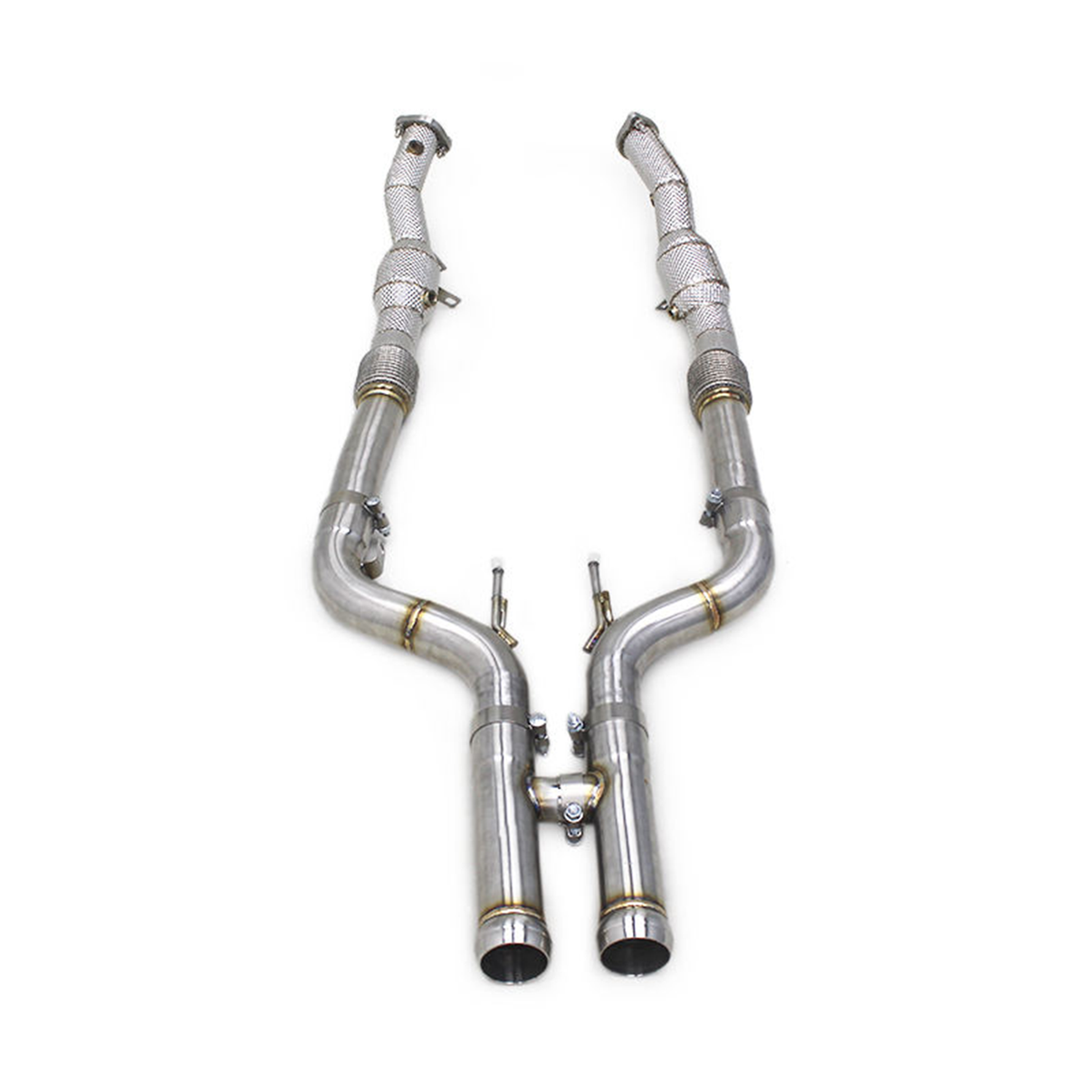 High‑Flow Catted Stainless Steel Downpipe for Mercedes Benz S63 AMG W222 5.5T - Bull Boost Performance