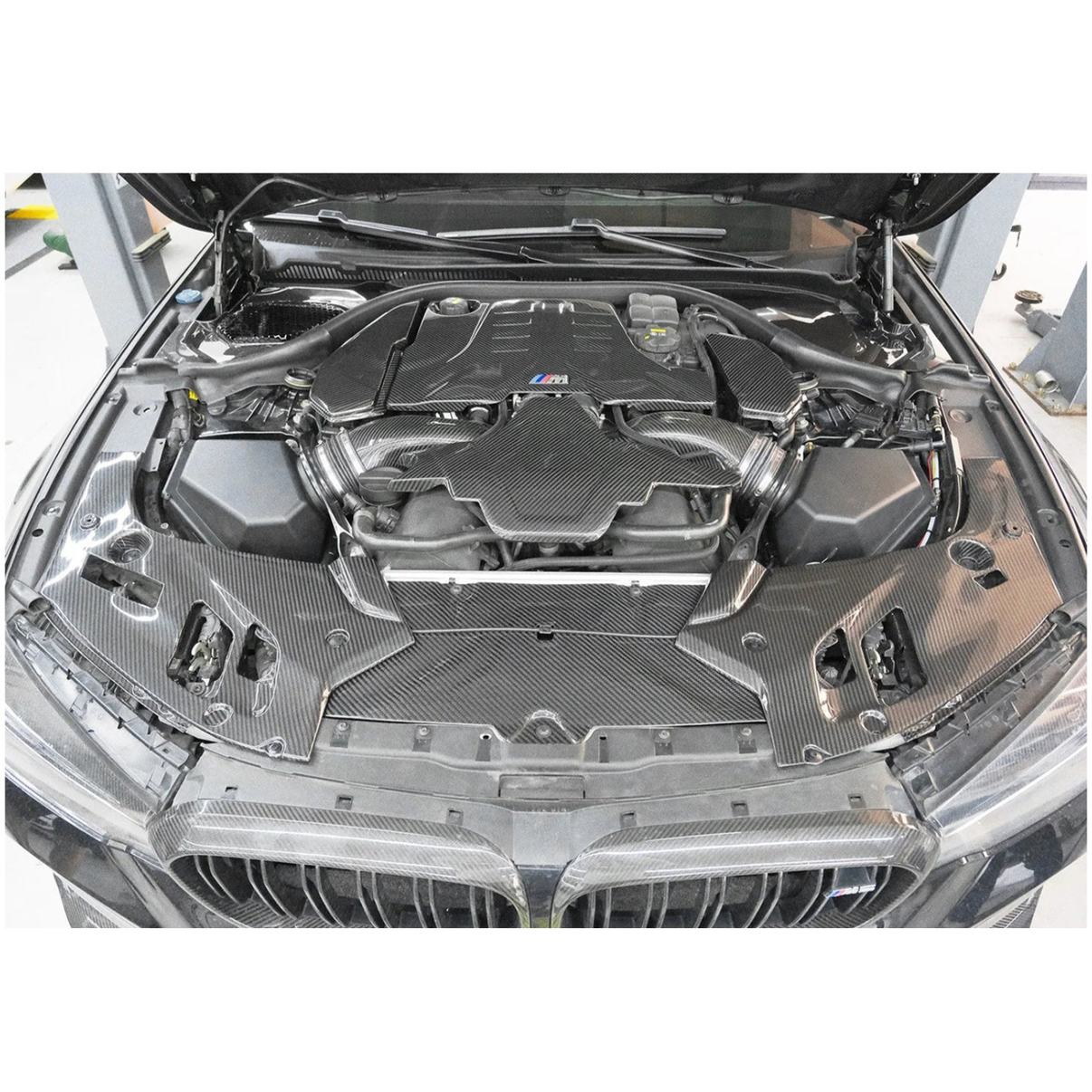 Carbon Fiber Coolant Shroud Cover for BMW F90 M5 - Bull Boost Performance