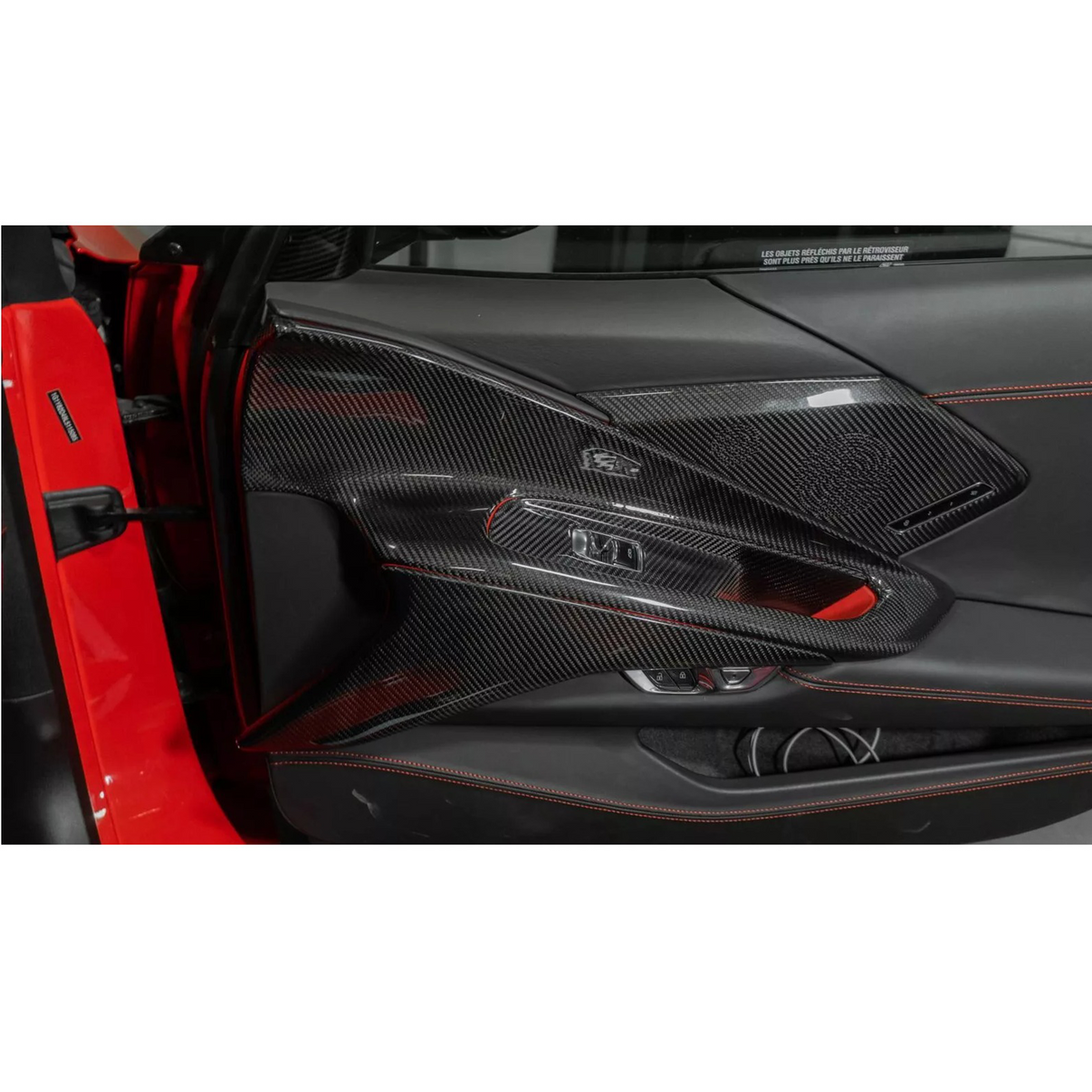 Dry Carbon Fiber Door Speaker Cover Trim for Chevrolet Corvette C8 - Bull Boost Performance