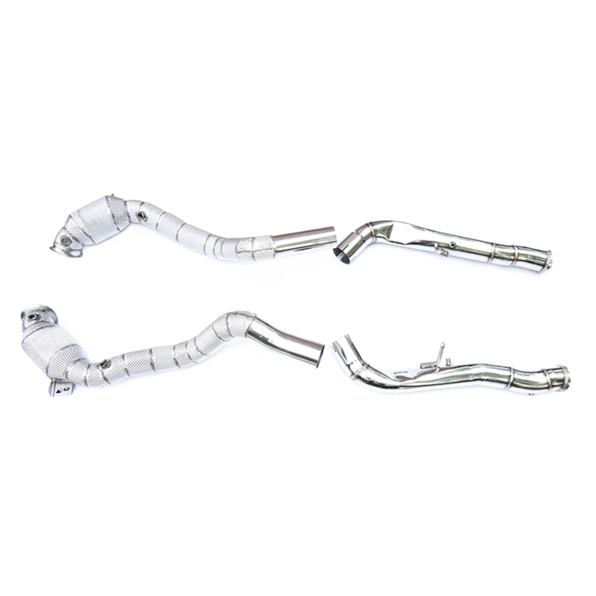 High Flow Catted T304 Stainless Downpipe for Mercedes Benz G500 W463A 4.0T - Bull Boost Performance