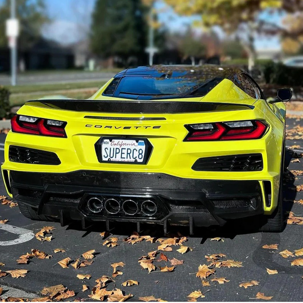 Dry Carbon Fiber Rear Diffuser for Chevrolet Corvette C8 Z06 ZR1 - Bull Boost Performance