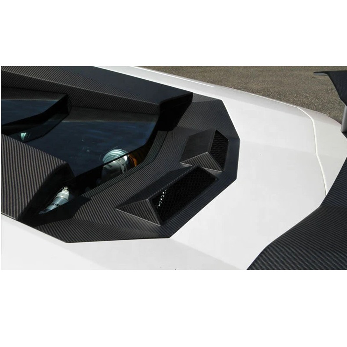 NT Style Dry Carbon Fiber Engine Bonnet Air Intake Panel for Lamborghini Aventador - Bull Boost Performance