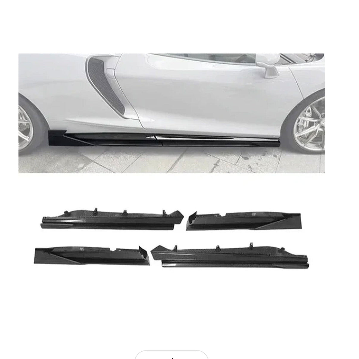 MWD Style Carbon Fiber Side Skirt Extension for McLaren GT - Bull Boost Performance