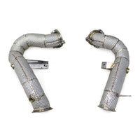 Straight Free Flow Stainless Steel Down Pipes for Porsche Macan Turbo GTS 3.6T - Bull Boost Performance