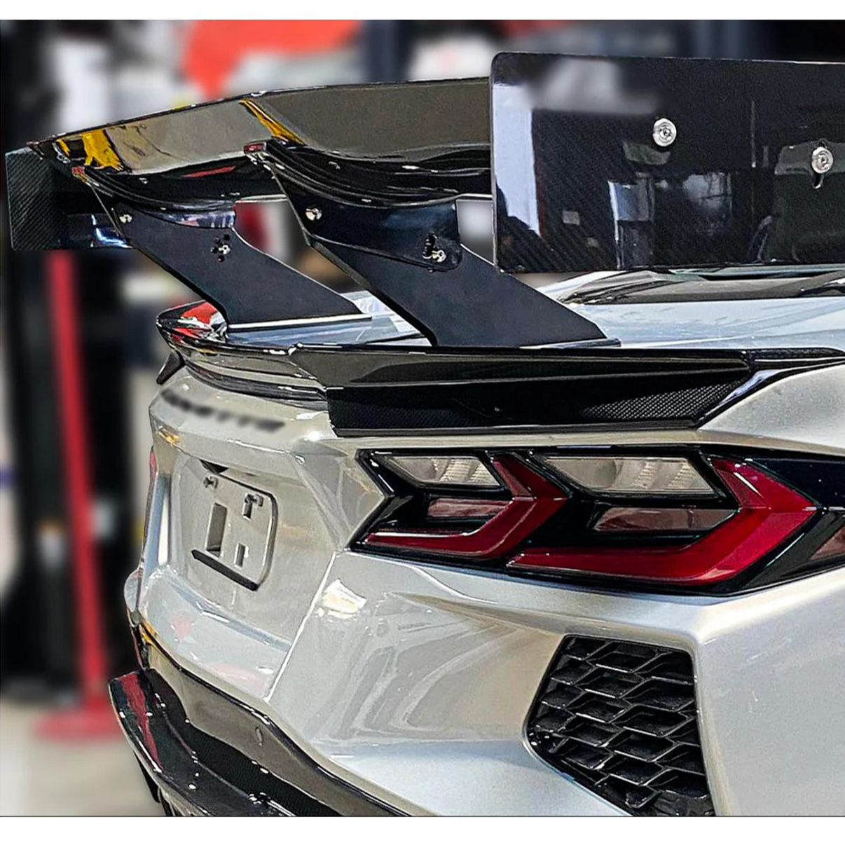 AP Style Dry Carbon Fiber Rear Trunk GT Wing for Chevrolet Corvette C8 - Bull Boost Performance
