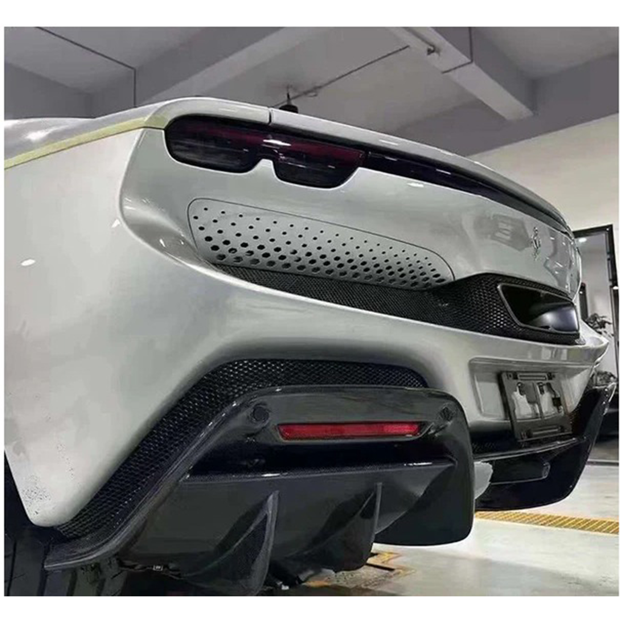 Dry Carbon Fiber Rear Diffuser for Ferrari 296 GTB - Bull Boost Performance