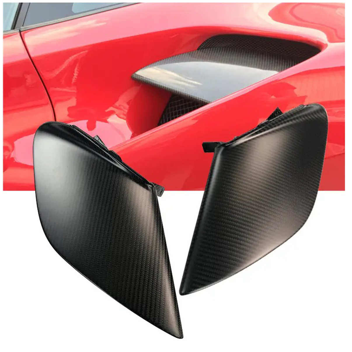 Carbon Fiber Side Air Vent Component for Ferrari 488 GTB - Bull Boost Performance