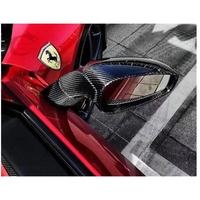 C Style Carbon Fiber Side Mirror Caps for Ferrari 488 GTB Spider - Bull Boost Performance
