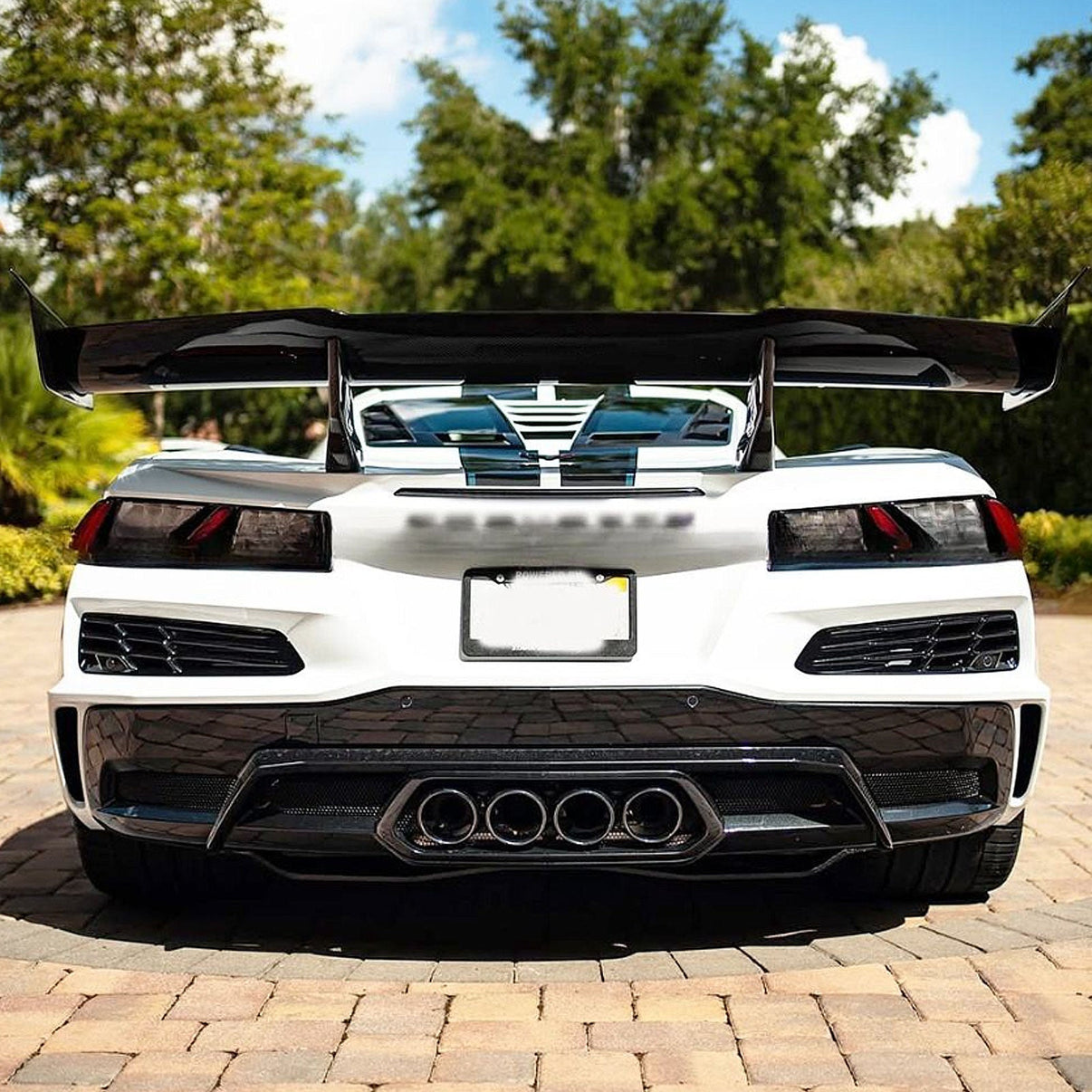 ZR1 Style Dry Carbon Fiber Rear Wing for Chevrolet Corvette C8 Z06 - Bull Boost Performance