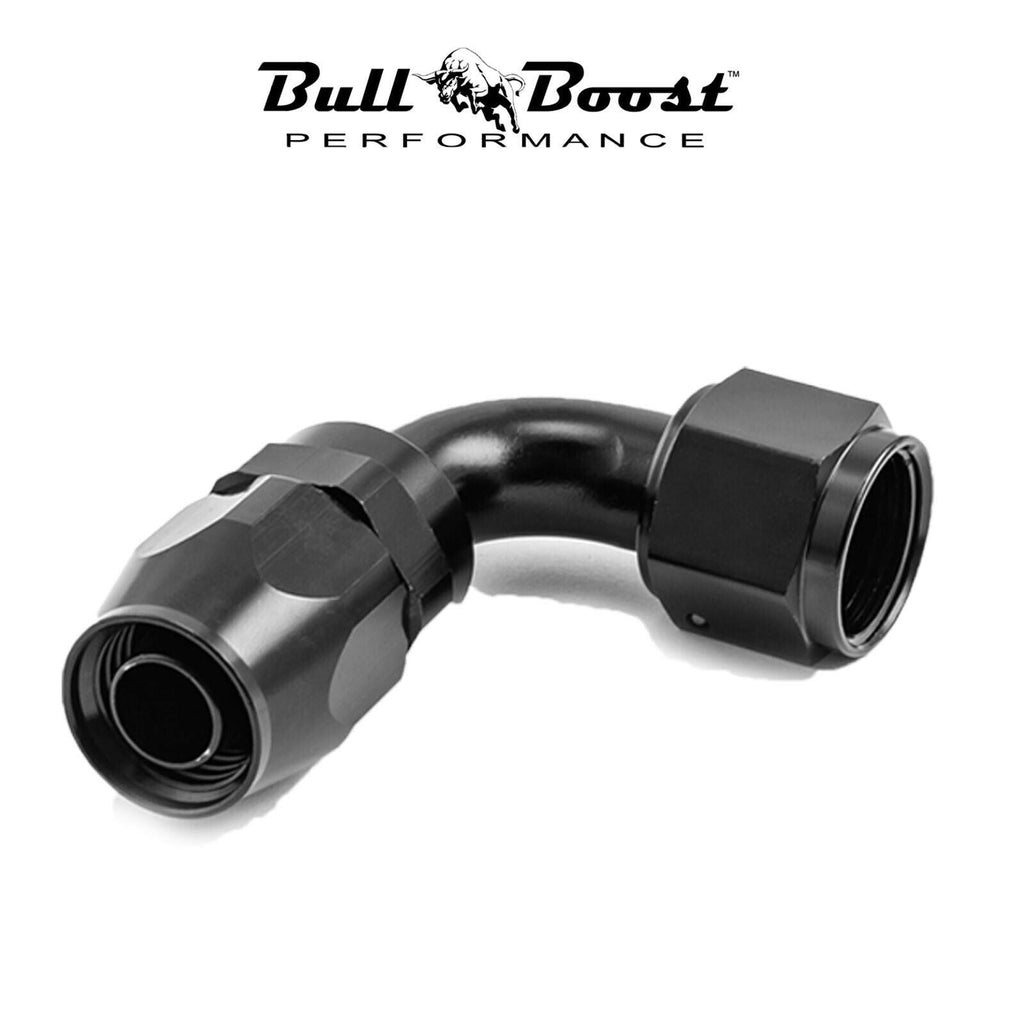 AN10 10AN 90 Degree Swivel Hose End Fitting Adapter Black - Bull Boost Performance