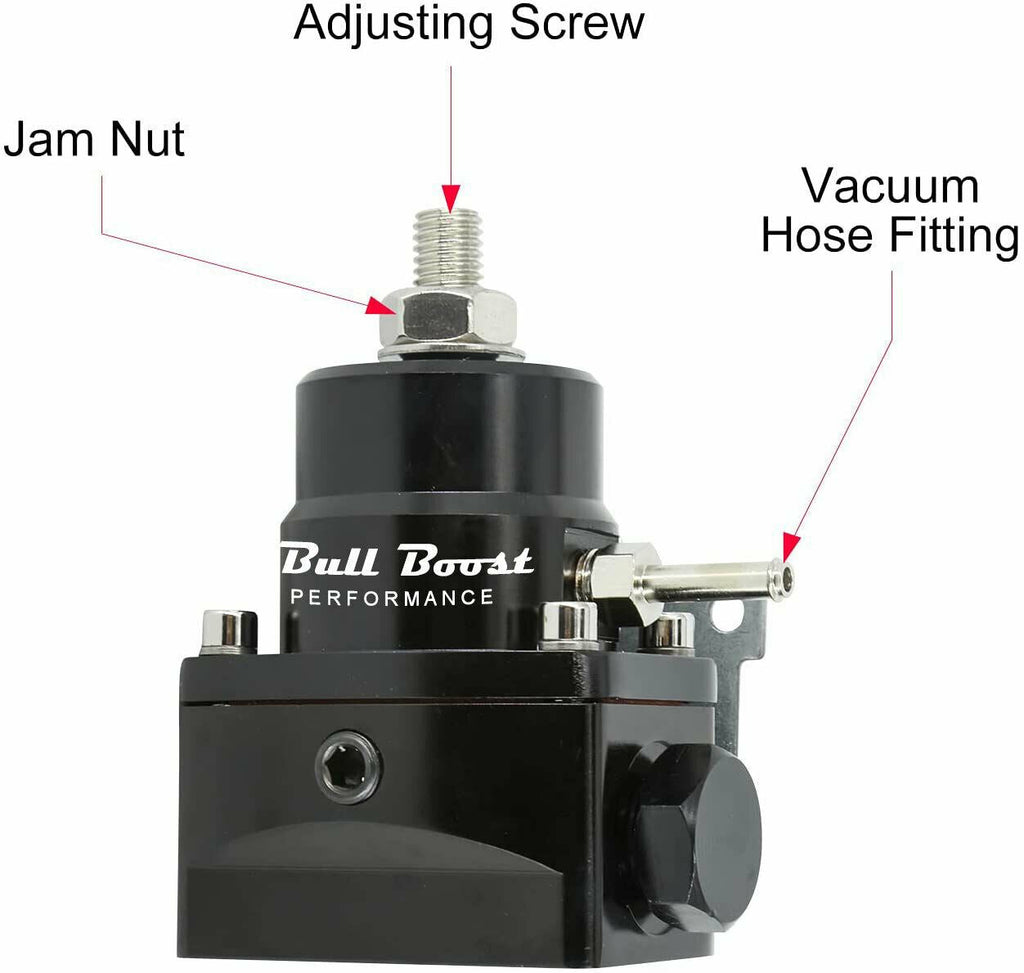 10-100Psi Fuel Pressure Regulator Motive Gauge EFI Bypass AN6 FPR 6AN Kit - Bull Boost Performance