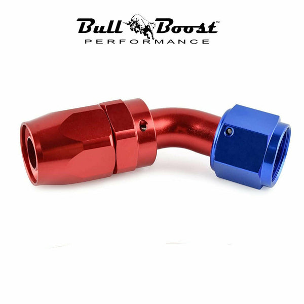 10 AN 90 Degree Billet Swivel Seal Braided Steel Hose End Fitting Oil/Fuel/Water - Bull Boost Performance