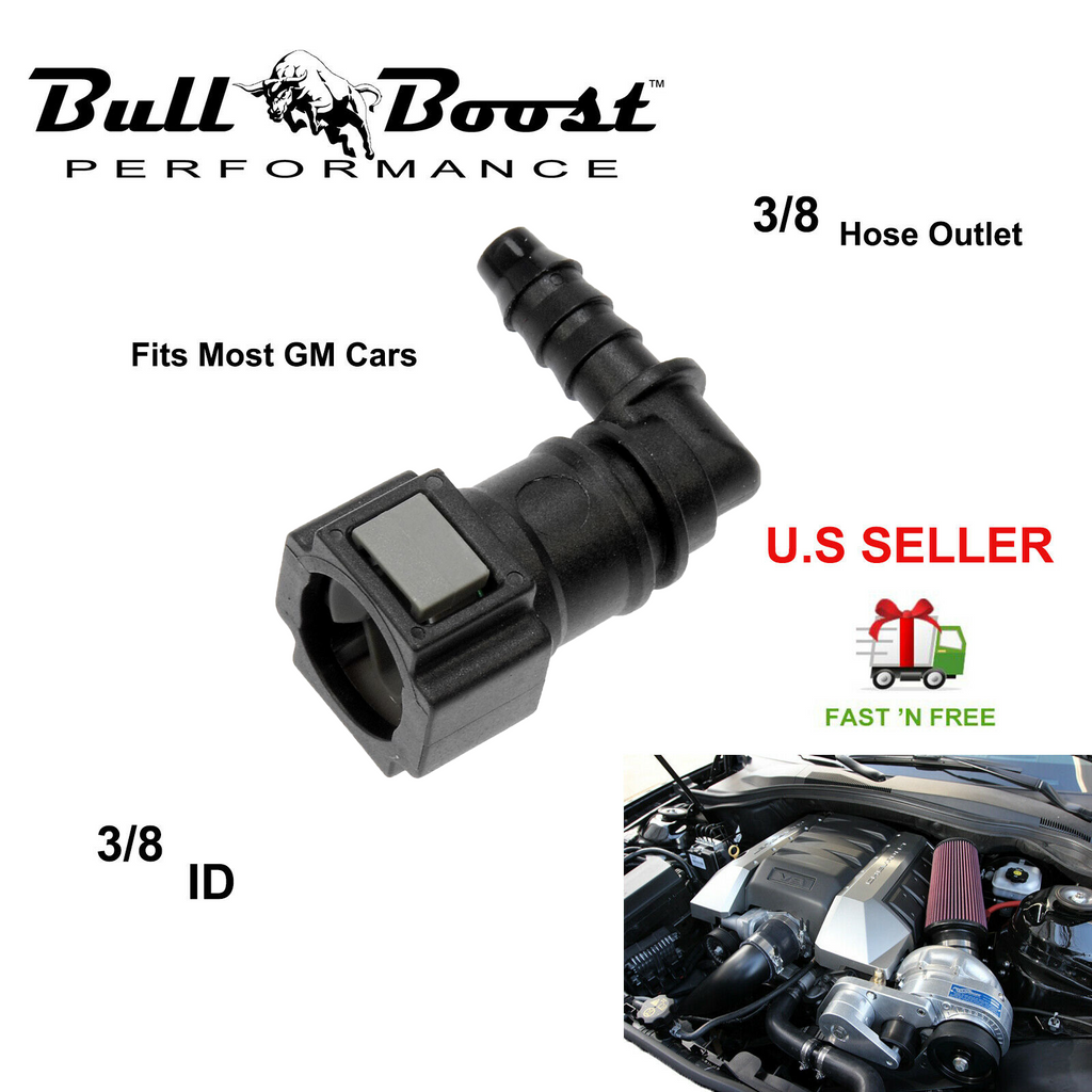 90 Degree LS LS1 SS Fuel Rail Quick Connect Fitting Line Adapter 3-8” ID to 3-8" - Bull Boost Performance