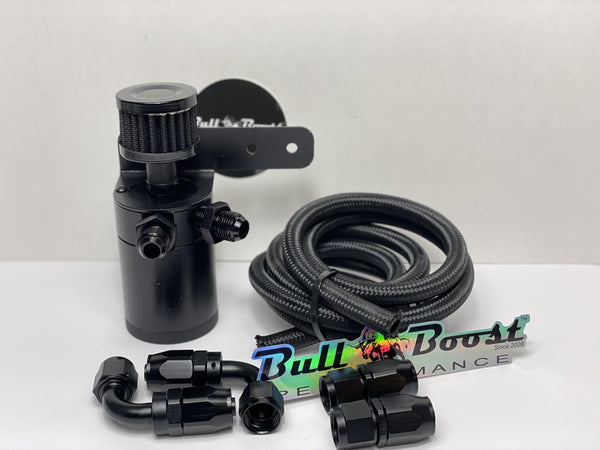 8AN Performance Oil Catch Can 2Port -8AN + Mounting Bracket Kit + Filter - Bull Boost Performance