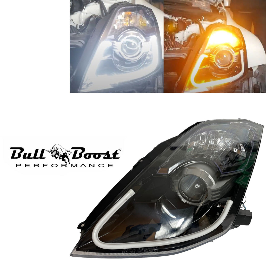 2003-2009 Nissan 350Z Z33 Fairlady Smoke LED "HID Type" DEPO Headlights - Bull Boost Performance