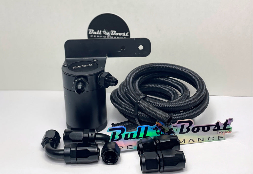 8AN Performance Oil Catch Can 2Port -8AN + Mounting Bracket KiT - Bull Boost Performance