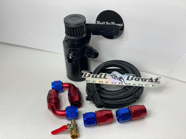 AN10 Motor Oil Catch Can 5ft Hose Kit Filtered Universal -AN10 - Bull Boost Performance