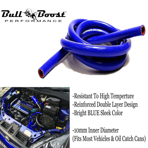 10mm 3/8 BLUE Vacuum Silicone Hose Racing Line Pipe Tube 4 Feet Per Order - Bull Boost Performance