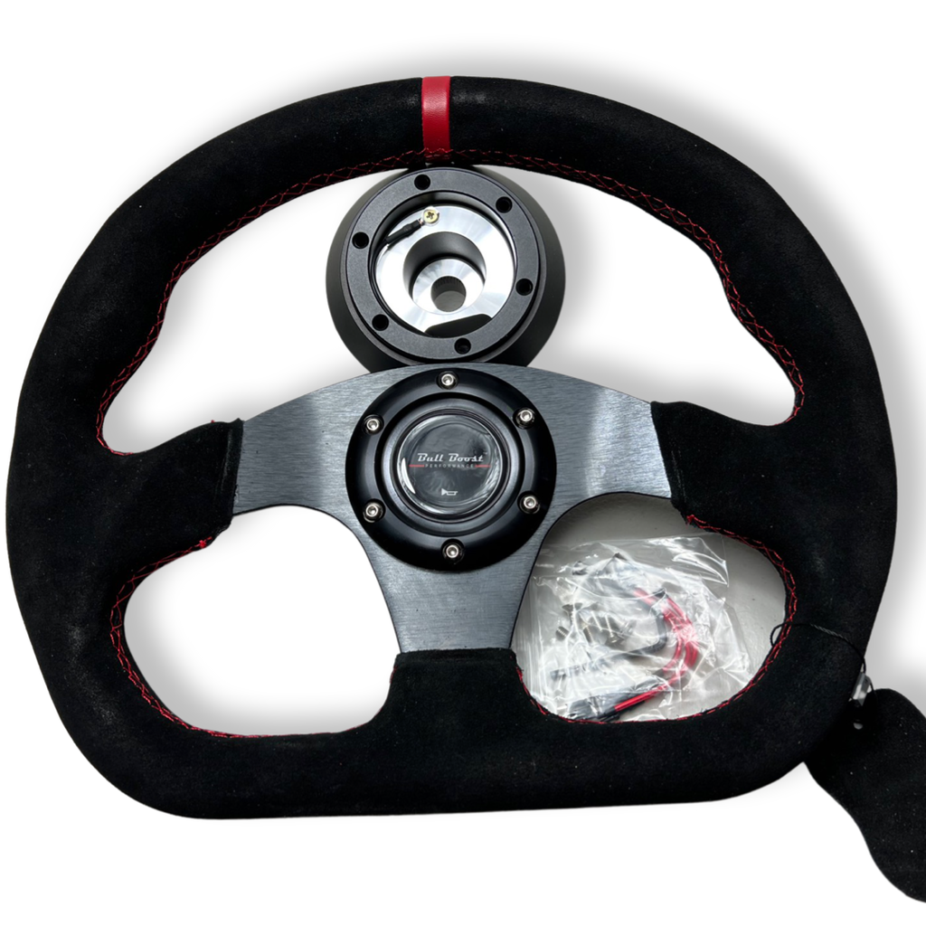 Suede Steering Wheel + Short Hub Adapter Kit For BRZ FRS tC xB xD - Bull Boost Performance