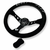 Universal 350mm 3"Deep Dish 6-Bolt Steering Wheel Black Suede Heartless - Bull Boost Performance