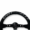 Universal 350mm 3"Deep Dish 6-Bolt Steering Wheel Black Suede Heartless - Bull Boost Performance