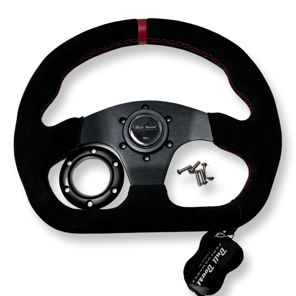 Suede Steering Wheel + Short Hub Adapter Kit For BRZ FRS tC xB xD - Bull Boost Performance