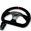 Suede Steering Wheel + Short Hub Adapter Kit For Eclipse Lancer Galant 3000GT Mirage - Bull Boost Performance