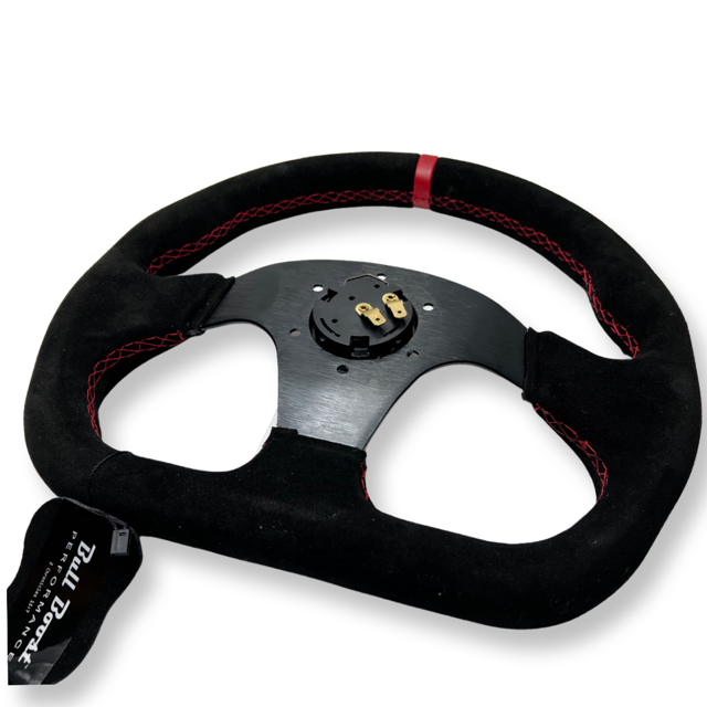 G35 G37 Suede Steering Wheel + Quick Release Short HUB Adapter - Bull Boost Performance