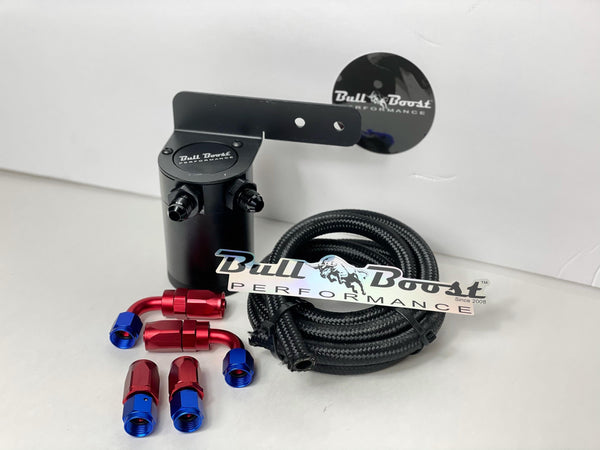 AN6 Motor Oil Catch Can 5ft Hose Kit and Fittings Universal -AN6 - Bull Boost Performance